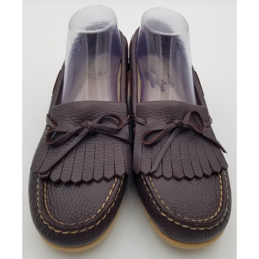SAS‎ Kiltie 40 Moccasin Loafer Soft Pebbled Leather Slip-on Wine Women's 9M NWOB - Picture 3 of 10